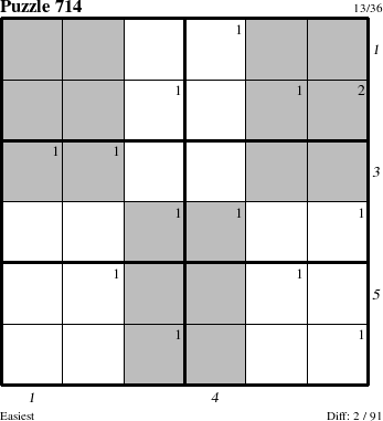 Step-by-Step Instructions for Puzzle 714 with all 2 steps marked