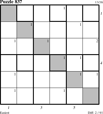 Step-by-Step Instructions for Puzzle 837 with all 2 steps marked