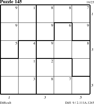 Step-by-Step Instructions for Puzzle 145 with all 9 steps marked