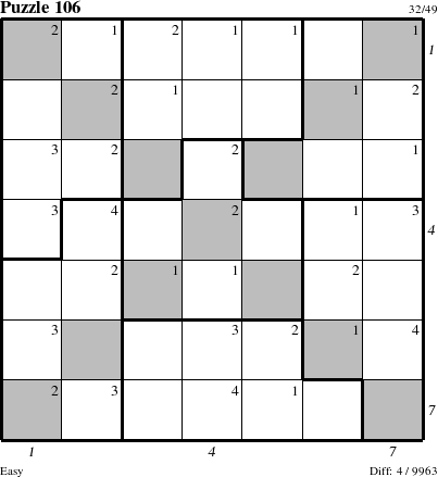 Step-by-Step Instructions for Puzzle 106 with all 4 steps marked