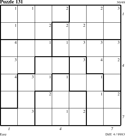 Step-by-Step Instructions for Puzzle 131 with all 4 steps marked