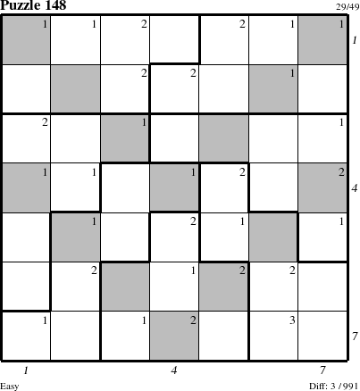 Step-by-Step Instructions for Puzzle 148 with all 3 steps marked