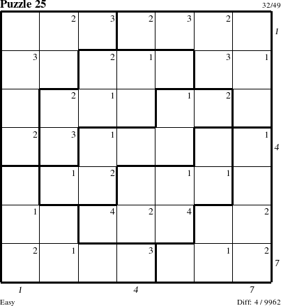 Step-by-Step Instructions for Puzzle 25 with all 4 steps marked