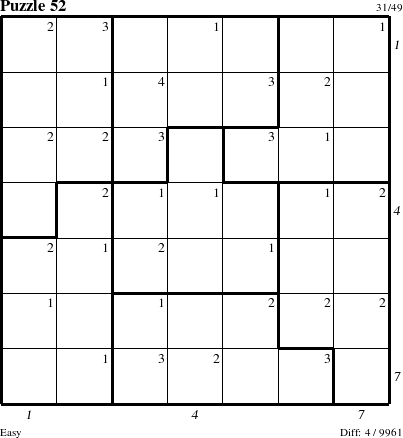 Step-by-Step Instructions for Puzzle 52 with all 4 steps marked