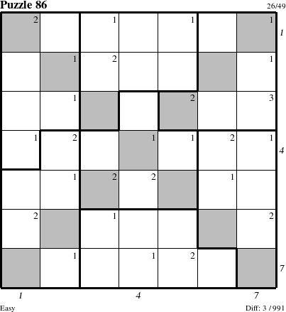 Step-by-Step Instructions for Puzzle 86 with all 3 steps marked