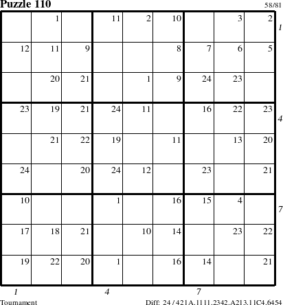 Step-by-Step Instructions for Puzzle 110 with all 24 steps marked