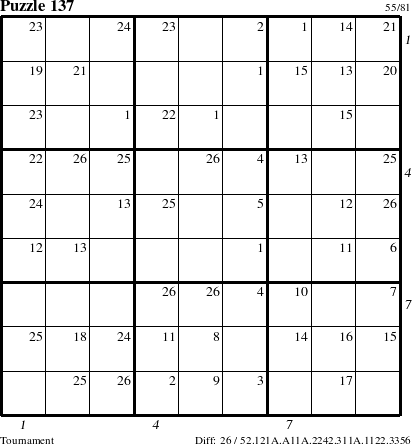 Step-by-Step Instructions for Puzzle 137 with all 26 steps marked