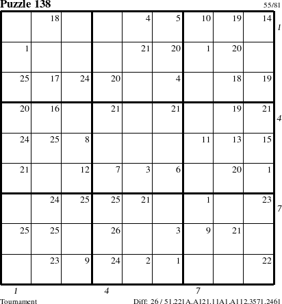 Step-by-Step Instructions for Puzzle 138 with all 26 steps marked