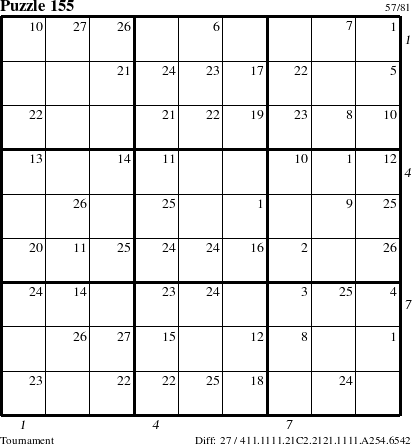 Step-by-Step Instructions for Puzzle 155 with all 27 steps marked