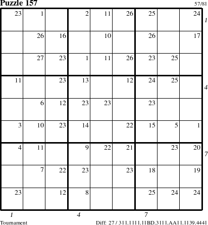 Step-by-Step Instructions for Puzzle 157 with all 27 steps marked