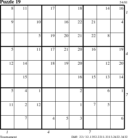 Step-by-Step Instructions for Puzzle 19 with all 22 steps marked