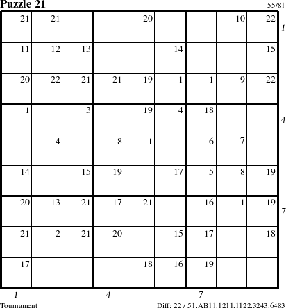 Step-by-Step Instructions for Puzzle 21 with all 22 steps marked