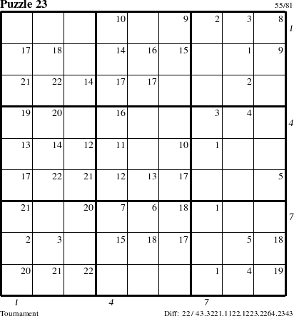 Step-by-Step Instructions for Puzzle 23 with all 22 steps marked