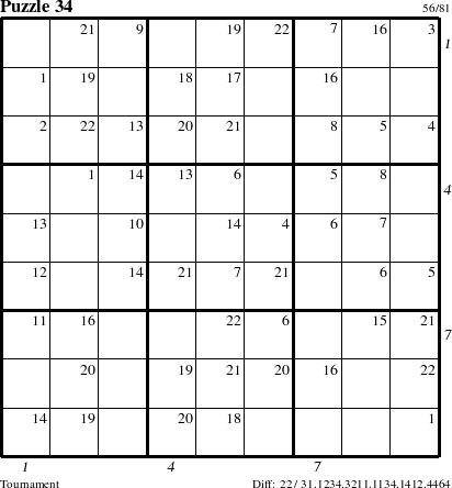 Step-by-Step Instructions for Puzzle 34 with all 22 steps marked