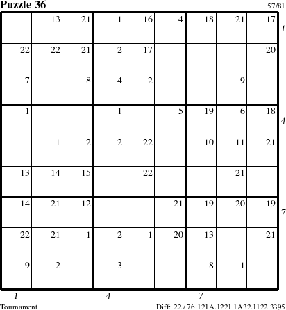 Step-by-Step Instructions for Puzzle 36 with all 22 steps marked