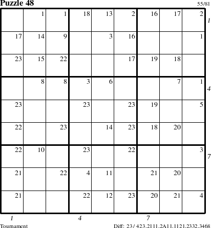 Step-by-Step Instructions for Puzzle 48 with all 23 steps marked