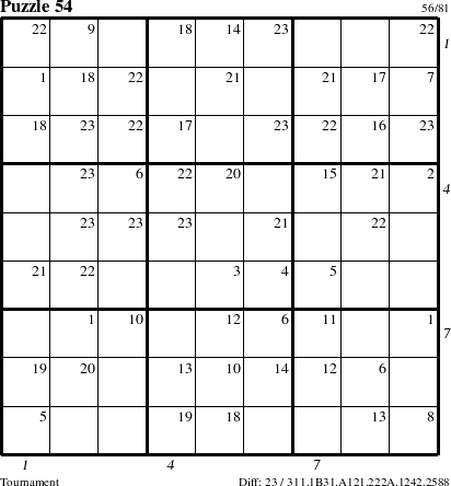 Step-by-Step Instructions for Puzzle 54 with all 23 steps marked