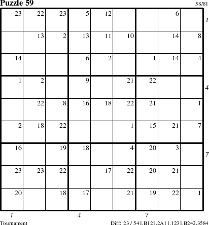 Step-by-Step Instructions for Puzzle 59 with all 23 steps marked