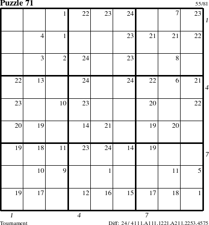 Step-by-Step Instructions for Puzzle 71 with all 24 steps marked