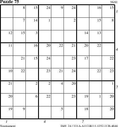 Step-by-Step Instructions for Puzzle 75 with all 24 steps marked