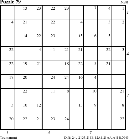 Step-by-Step Instructions for Puzzle 79 with all 24 steps marked