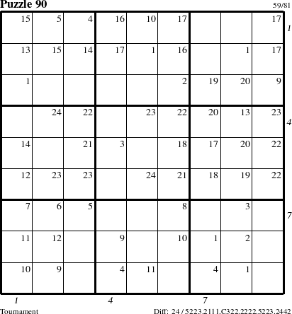 Step-by-Step Instructions for Puzzle 90 with all 24 steps marked