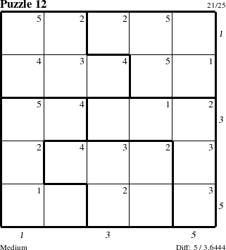 Step-by-Step Instructions for Puzzle 12 with all 5 steps marked