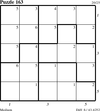 Step-by-Step Instructions for Puzzle 163 with all 6 steps marked