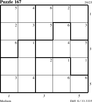 Step-by-Step Instructions for Puzzle 167 with all 6 steps marked