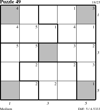 Step-by-Step Instructions for Puzzle 49 with all 5 steps marked