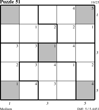 Step-by-Step Instructions for Puzzle 51 with all 5 steps marked