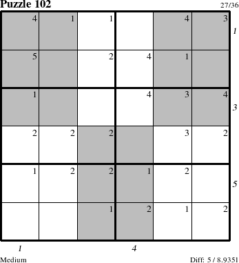 Step-by-Step Instructions for Puzzle 102 with all 5 steps marked