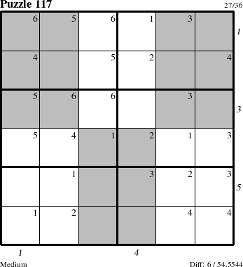 Step-by-Step Instructions for Puzzle 117 with all 6 steps marked