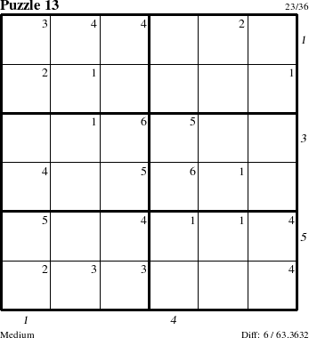 Step-by-Step Instructions for Puzzle 13 with all 6 steps marked