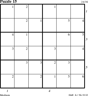 Step-by-Step Instructions for Puzzle 15 with all 6 steps marked