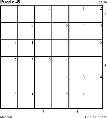 Step-by-Step Instructions for Puzzle 49 with all 5 steps marked