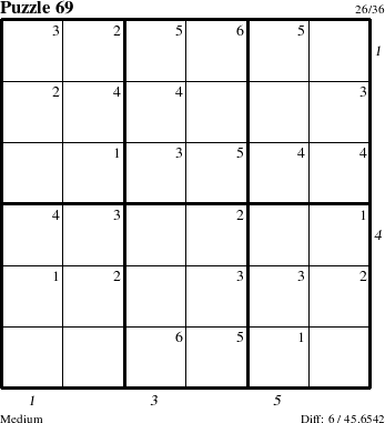 Step-by-Step Instructions for Puzzle 69 with all 6 steps marked