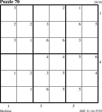 Step-by-Step Instructions for Puzzle 70 with all 6 steps marked