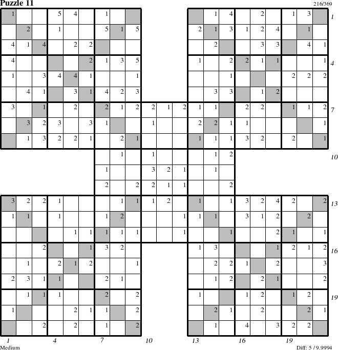 Step-by-Step Instructions for Puzzle 11 with all 5 steps marked