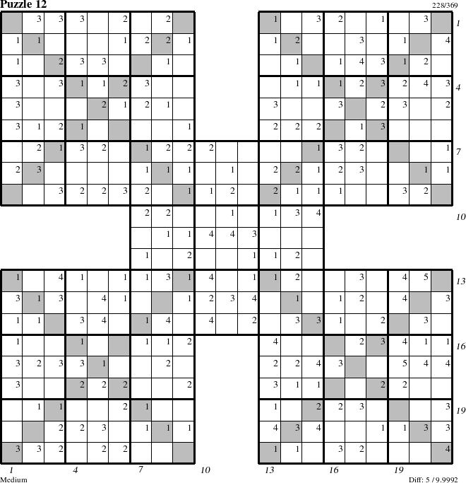 Step-by-Step Instructions for Puzzle 12 with all 5 steps marked