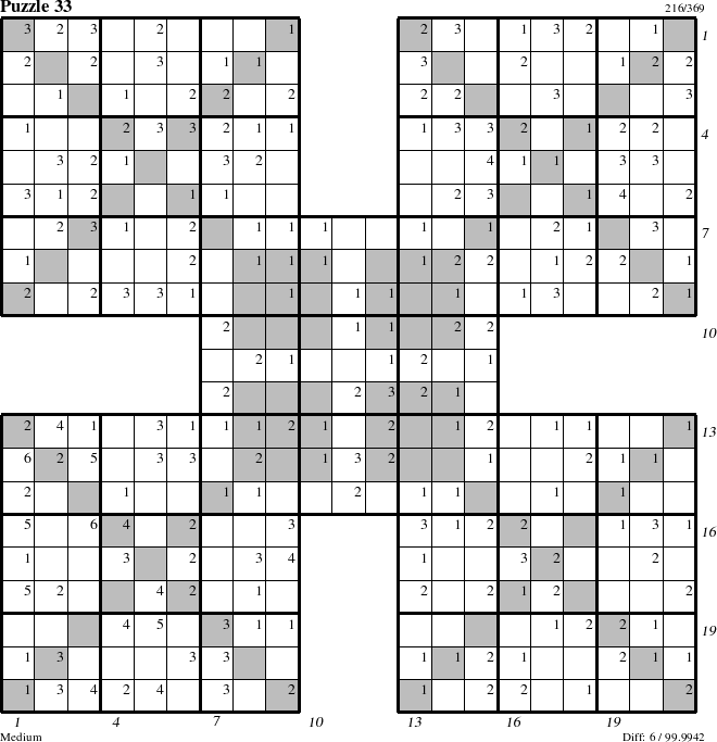 Step-by-Step Instructions for Puzzle 33 with all 6 steps marked