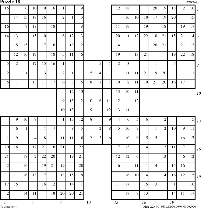 Step-by-Step Instructions for Puzzle 18 with all 22 steps marked