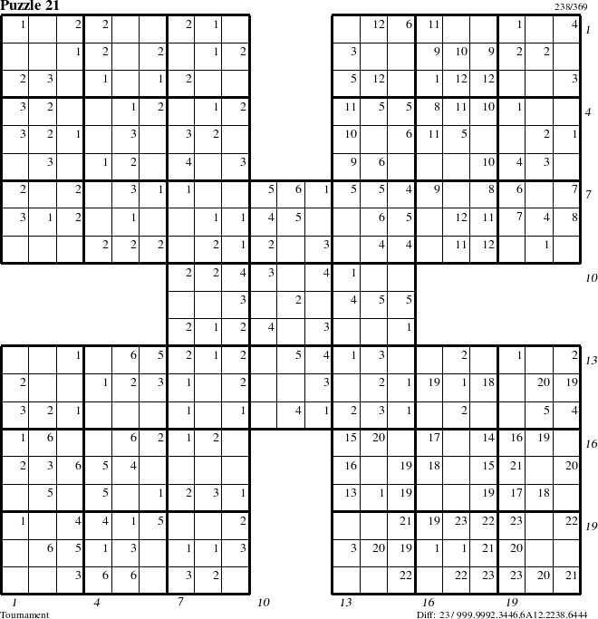 Step-by-Step Instructions for Puzzle 21 with all 23 steps marked