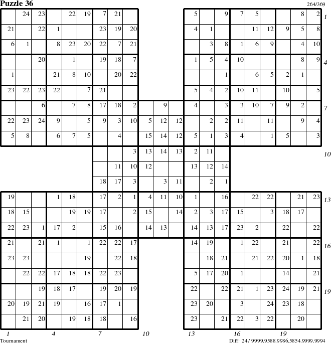 Step-by-Step Instructions for Puzzle 36 with all 24 steps marked