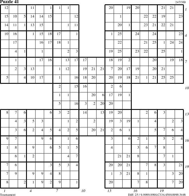 Step-by-Step Instructions for Puzzle 41 with all 25 steps marked