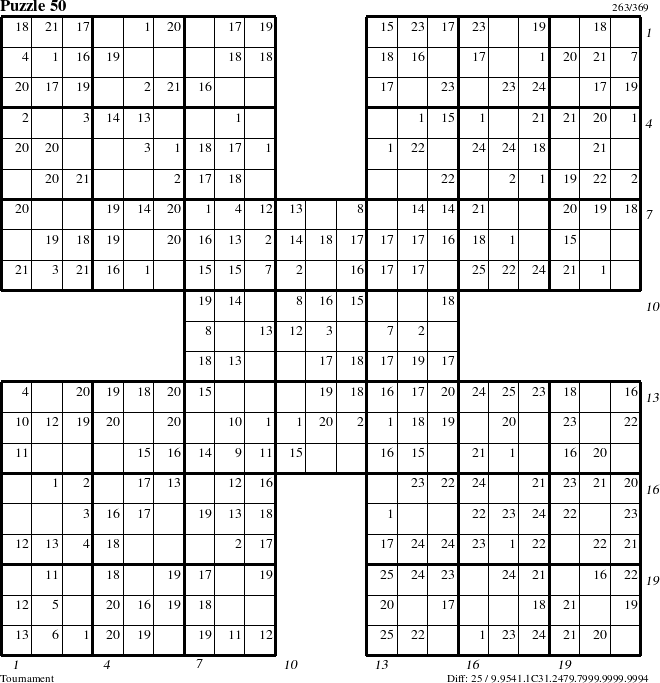 Step-by-Step Instructions for Puzzle 50 with all 25 steps marked