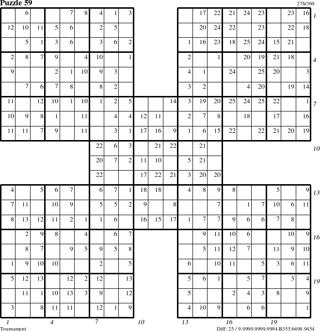 Step-by-Step Instructions for Puzzle 59 with all 25 steps marked