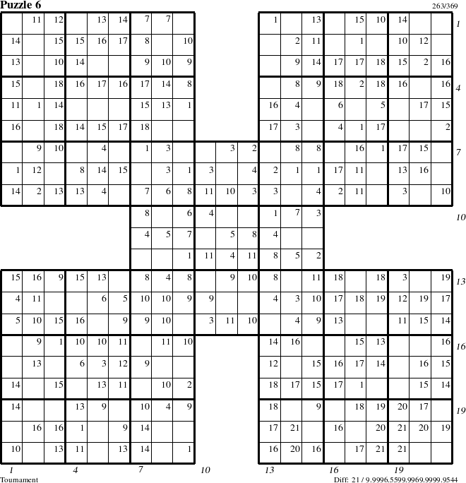 Step-by-Step Instructions for Puzzle 6 with all 21 steps marked