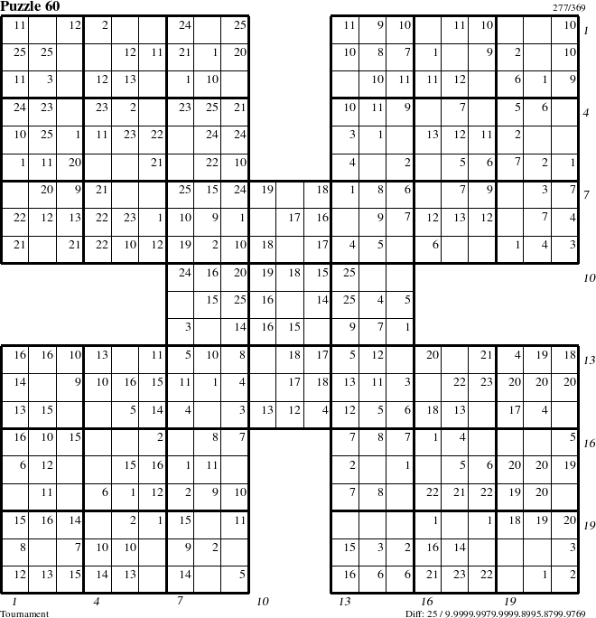 Step-by-Step Instructions for Puzzle 60 with all 25 steps marked