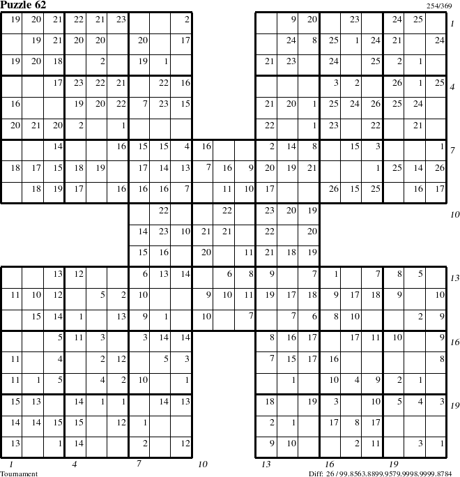 Step-by-Step Instructions for Puzzle 62 with all 26 steps marked